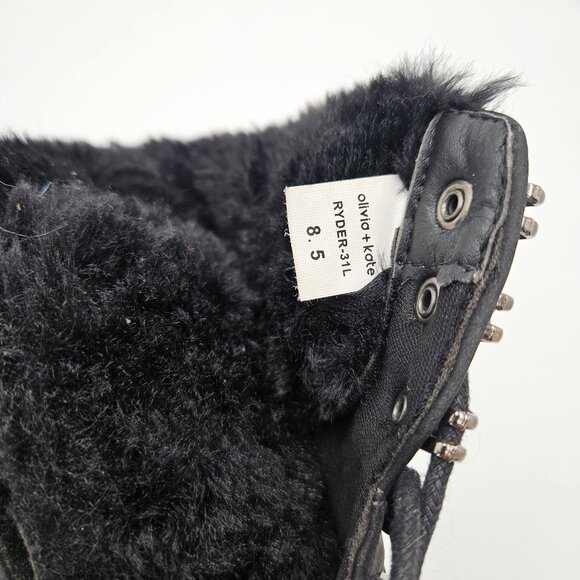 Olivia & Kate Ryder Womens Boot Winter Ankle Heels Lace Up Black Size 8.5 - Picture 12 of 12